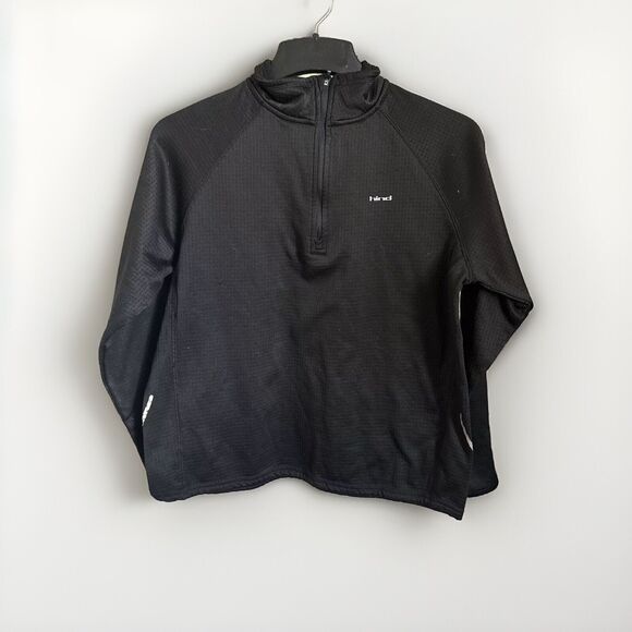 Hind Other - Hind Mens Solid Black Grid  1/4 Zip Pullover Small